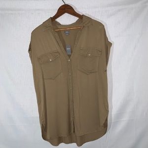 aerie Button Down Short Sleeve Shirt Size Small